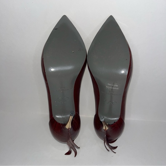 Monika Chiang Burgundy Croc Mohawk Pump Women’s Size 37.5 (US size 7) - Picture 10 of 10